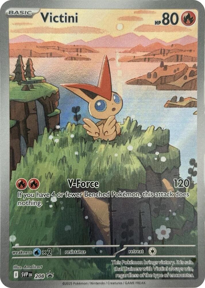 Victini SVP208 er udgivet eksklusivt i Black Bolt & White Flare Victini Illustration Collection box.